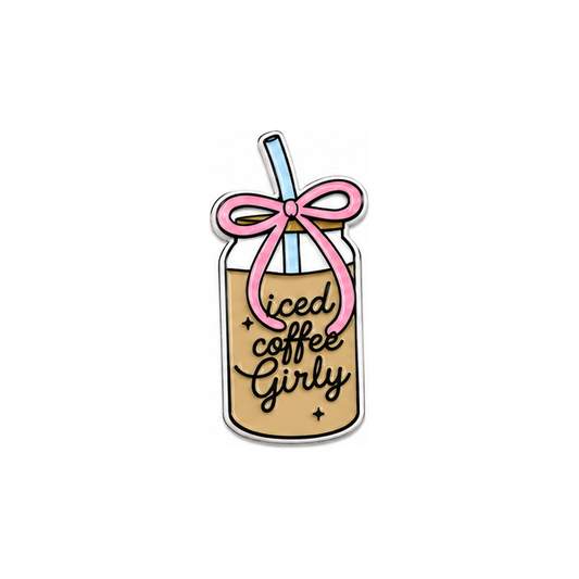 Iced Coffee Girly Bow - Premium Metal Stickers | Phone, Laptop, Tablet & Tumbler Accessories