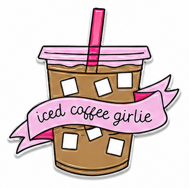 Iced Coffee Girlie - Premium Metal Stickers | Phone, Laptop, Tablet & Tumbler Accessories